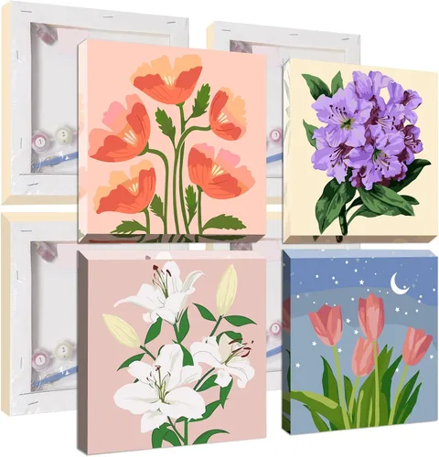 Miniatura 7 de UMOART Pintura enmarcada por números para niños, paquete de 4 pinturas por números para niños de 4 a 8 a 12 años, kits de pintura por números