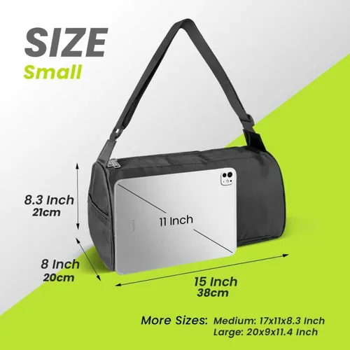 Miniatura 3 de C&F BOGMOST Pequeña bolsa de viaje plegable impermeable para gimnasio, playa, natación, bolsa de lona para hombres y mujeres, bolsa