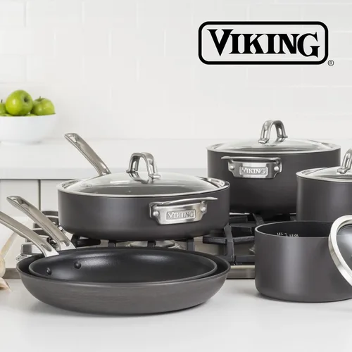 Miniatura 6 de Viking Sartén antiadherente, utensilios de cocina anodizados duros de 8 pulgadas, gris