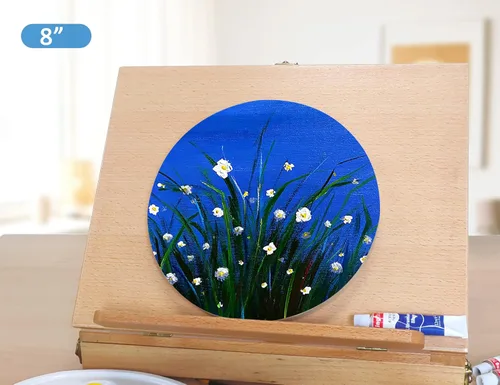 Miniatura 7 de Falling in Art Kit de paneles de lona de madera de abedul redondos sin terminar, 4 paquetes de 2 tamaños de 8 pies y 12 pies, 3/4 pulgadas