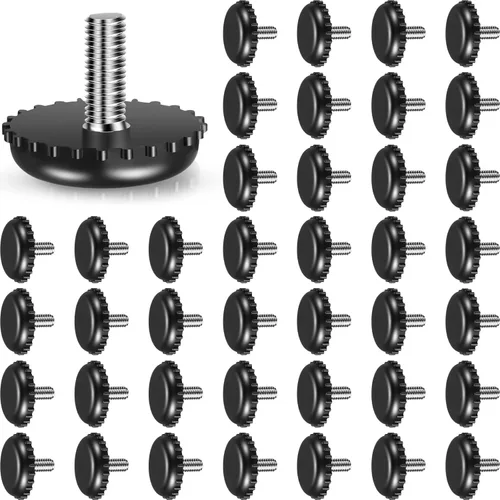 Miniatura 8 de Dunzy 15 niveladores de muebles ajustables 1/4-20 de acero inoxidable atornillados en patas de nivelación roscadas atornilladas para muebles