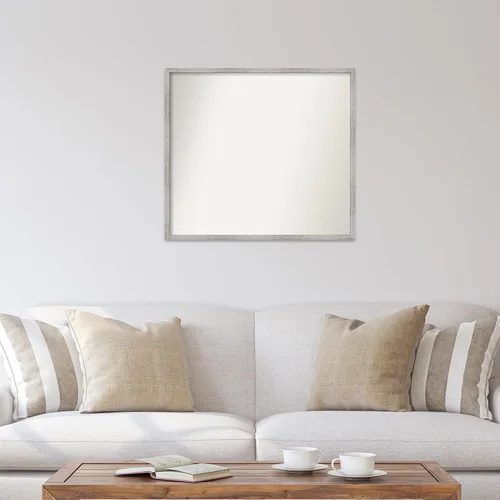 Miniatura 1023 de Amanti Art Espejo de baño blanco para sobre el fregadero, 32 x 45 pulgadas, espejo de tocador rectangular blanco esbelto, marco de madera moderno