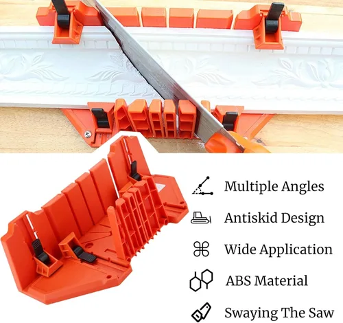 Miniatura 3 de Caja de inglete para sierra de inglete, caja de sierra de inglete de plástico para carpintería, sierra de podar para cortar madera, herramienta