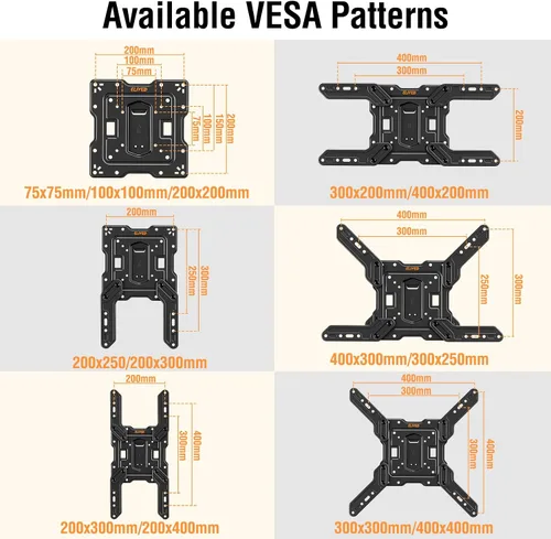 Miniatura 5 de ELIVED Soporte de pared para TV ultra delgado para la mayoría de televisores de 26 a 60 pulgadas, soporte de TV de perfil bajo, soporte de pared