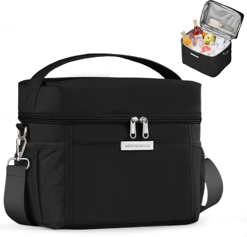 HOMESPON Lonchera para Mujeres y Hombres - Bolsa de almuerzo aislada impermeable, ligera, bolsa enfriadora para el trabajo, picnic, viaje (Mediana,