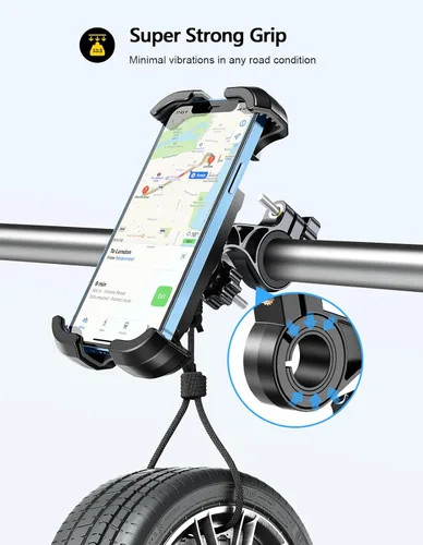 Miniatura 6 de Viccux Soporte de teléfono para motocicleta, mejorado [nunca se cae] [0 vibración] Soporte de teléfono para bicicleta, [poner y quitar en 3s]
