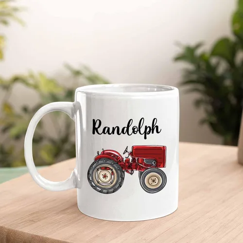 Miniatura 3 de Tazas de café personalizadas con nombre "Born To Farm Forced To Go To School" de 11 onzas y 15 onzas, taza de café personalizada para tractores