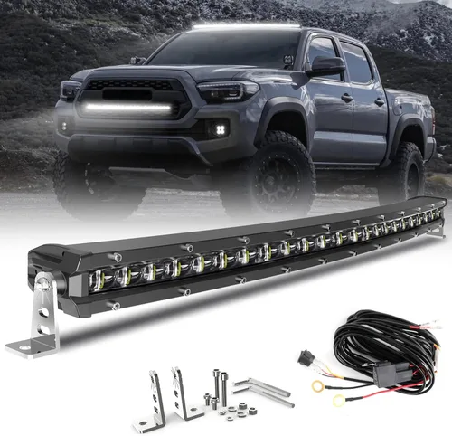 Miniatura 7 de CO LIGHT - Barra de luz LED curvada de 20 pulgadas de una fila Lente de proyector 6D Combo de haz puntual y amplio Luz de conducción delgada