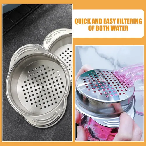 Miniatura 5 de Garneck 2Pcs Stainless Steel Canning Strainer Sieve Food Can Drainer Oil Remover Kitchen Tool for Tuna Beans Fruits with Fast Filtration and Easy