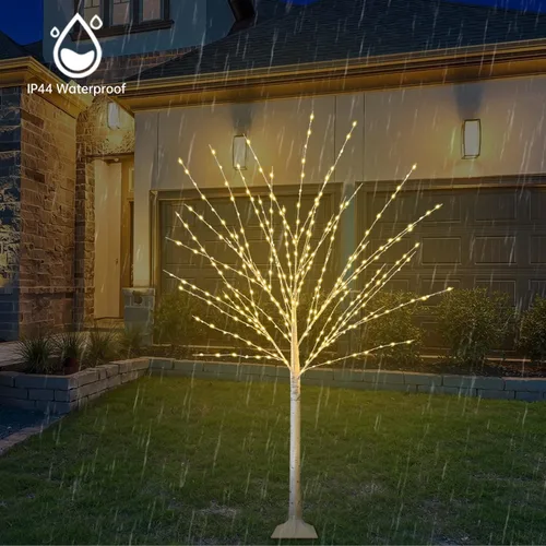 Miniatura 4 de Árbol de abedul iluminado de 4 pies con 400 luces LED de color blanco cálido, 8 modos, temporizador remoto de árbol de Navidad, árbol de Navidad