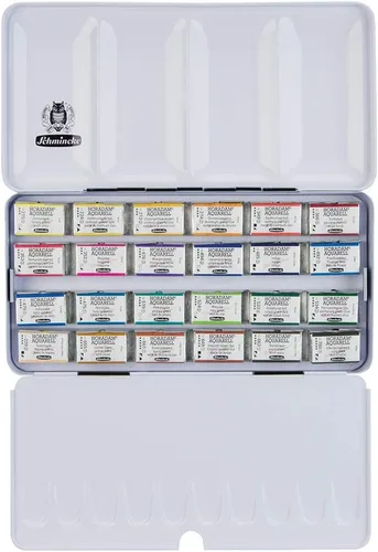 Miniatura 10 de Schmincke - Caja de color HORADAM AQUARELL con 12 mejores acuarelas, 74312097, caja de metal, juego de pintura, 12 x 1/1 sartenes