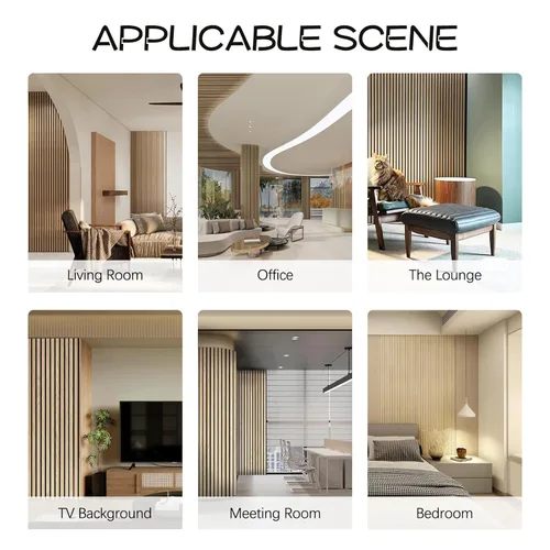 Miniatura 6 de Paneles de pared 3D para decoración de paredes interiores, paquete de 2 paneles de madera para pared, paneles acústicos de chapa de madera auténtica