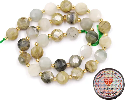 Miniatura 136 de Cuentas de piedras preciosas para la fabricación de joyas, cuentas de monedas facetadas de piedra natural piedra de sangre africana de 0.236 in