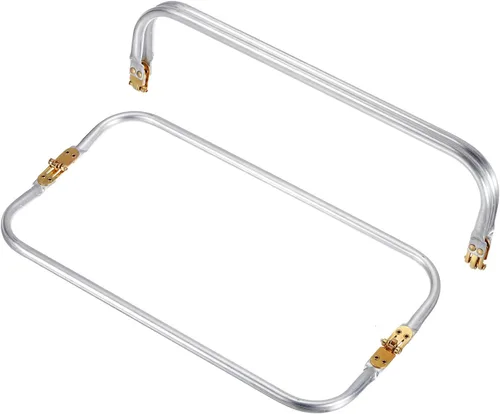 Miniatura 9 de uxcell Marco de metal para bolso, 2 unidades, marco de bloqueo rectangular de 5.9 pulgadas, cierre de cierre de beso, accesorios de repuesto