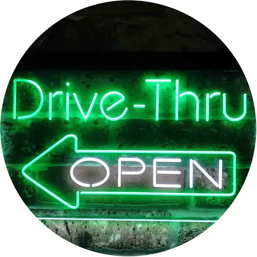 Miniatura 19 de ADVPRO Drive Thru Open Flecha Izquierda Señal de neón LED de doble color, azul y rojo, 24 x 16 pulgadas st6s64-i3827-br