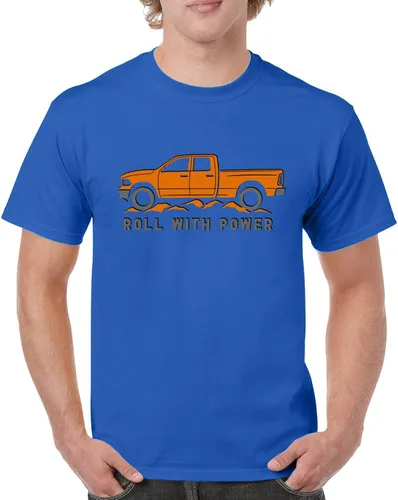 Tee Hunt Camisetas gráficas y camisetas sin mangas para hombre Roll with Power Pickup Truck