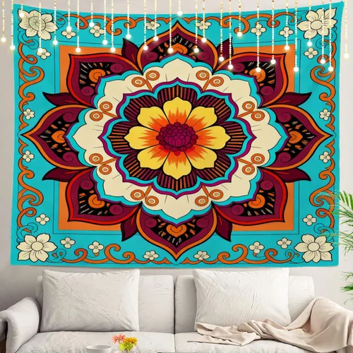 Miniatura 18 de Shrahala Circles Tapestry, Abstract Art With Various Circles Wall Hanging Hd Print Polyester Backdrop For Dorm Room Bedroom 30 X 40 In