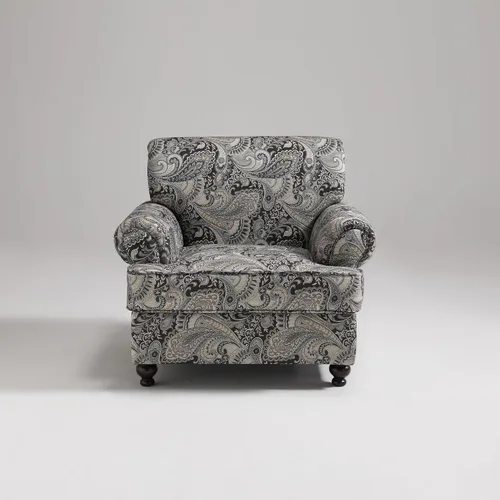 Miniatura 8 de Silla decorativa moderna, sillón tapizado de felpilla con patas de madera maciza, diseño floral para sala de estar, dormitorio, sala de lectura