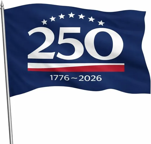 Miniatura 7 de Bandera de Estados Unidos 250 – Bandera patriótica de 3 capas de doble cara de 3 capas para exteriores, We The People 1776-2026 - Cartel patriótico