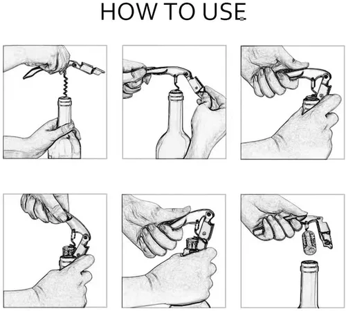 Miniatura 3 de Sacacorchos para camarero, sacacorchos de acero inoxidable, abridor de botellas de vino, llave de vino para camareros, camareros, sommelier