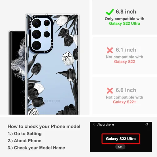 Miniatura 2 de MOSNOVO - Funda para teléfono Samsung Galaxy S22 Ultra, con protección Buffertech contra caídas de grado militar (6.6 pies), de poliuretano