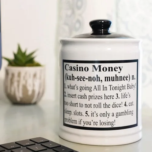 Miniatura 6 de Tarro de dinero de casino, Alcancía de casino, Slots Casino Decoraciones de fiesta, Plato de caramelo de jugadores, Juegos de casino Regalos de mesa