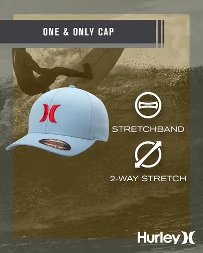 Miniatura 23 de Hurley Gorra de béisbol para hombre - Flexfit - Gorras de béisbol ajustadas para hombre (tamaños: S-XL)