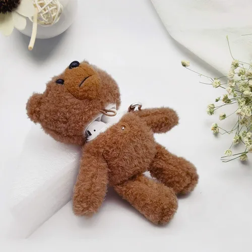 Miniatura 5 de Guppy Compatible con AirPods Pro Funda de piel para niñas 3D lindo oso de peluche peluche mullido cálido estuche de transporte suave funda