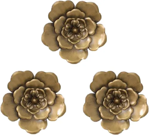 Arte de pared de flores de metal grande, múltiples capas, decoración del hogar, para el hogar o al aire libre, jardín, porche, patio