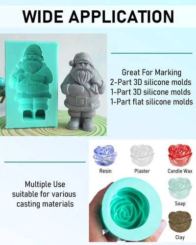 Miniatura 5 de Nicpro Kit de Fabricación de Moldes de Silicona de 170oz, Goma Líquida de Silicona Platino 20A, Verde Jade Flexible, Fabricante de Moldes de 170oz
