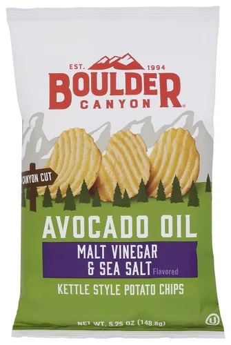 Miniatura 10 de Boulder Canyon, papas fritas Canyon Cut con aceite de aguacate, sal y pimienta, 5.25 onzas