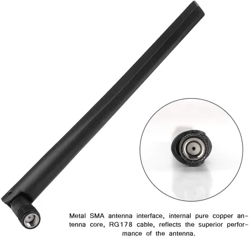 Miniatura 5 de Antena de enrutador de banda dual de alta ganancia 5dBi SMA antena direccional para RT AC68U AC66U Routers Negro 6.5 in