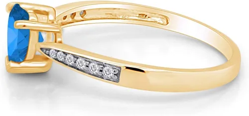 Miniatura 2 de AFFY Anillo de promesa de corazón solitario de oro de 14 quilates sobre plata esterlina, regalo para ella