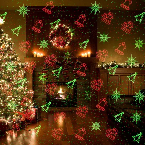 Miniatura 9 de Luces Proyector de Navidad para Exteriores Luces Láser Navideñas para Exteriores Foco de Paisaje Ducha de Estrellas Rojas y Verdes con Accesibilidad