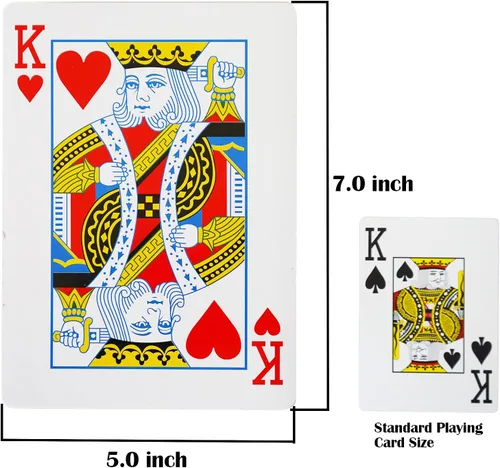 Miniatura 2 de Yuanhe Cartas de Juego Jumbo Grandes - Baraja Gigante de Cartas de Gran Tamaño Baraja Completa Póquer Enorme para Decoraciones de Fiestas de Casino