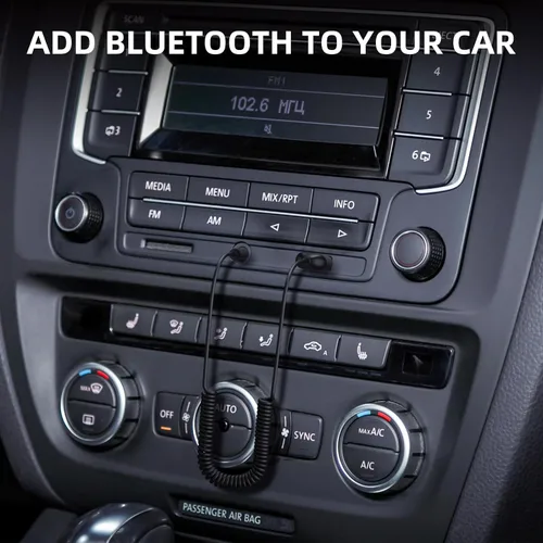 Miniatura 2 de Smof Adaptador auxiliar a Bluetooth 5.2 Receptor Bluetooth de 0.138 in con micrófono incorporado entrada auxiliar para transmisión de música