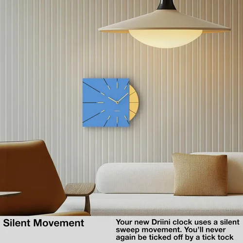 Miniatura 8 de Driini Reloj de pared moderno de mediados de siglo, paquete verde y azul