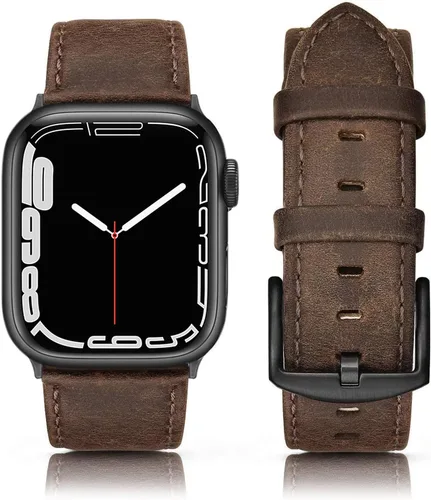 Miniatura 10 de Correa de cuero compatible con correas de Apple Watch de 1.811 in, 1.772 in, 1.732 in, 1.654 in (Serie 1/2/3) para hombres y mujeres, correa