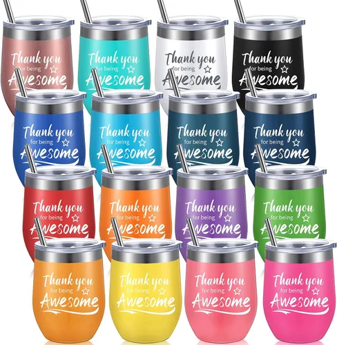 Miniatura 10 de Sieral Regalos de Agradecimiento "Thank You for Being Awesome" Vaso de Vino Aislado para Empleados Regalos de Apreciación para Mujeres, Hombres