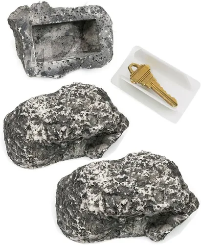 Miniatura 9 de Hide-a-Key - Soporte seguro para llaves de roca y piedra de aspecto realista - Tamaño 3.5 x 2.8 x 1.5 pulgadas - Almacena llaves de repuesto