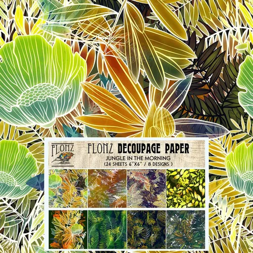 Miniatura 7 de Decoupage - Paquete de papel (24 hojas de 6 x 6 pulgadas) modernos patrones florales gitanos FLONZ papel de patrón vintage sin costuras para Dos
