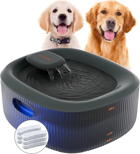 Miniatura 14 de WOPET Fuente de agua para perros grandes, fuente automática de agua para perros y gatos, dispensador de agua para mascotas con 2 filtros, bomba