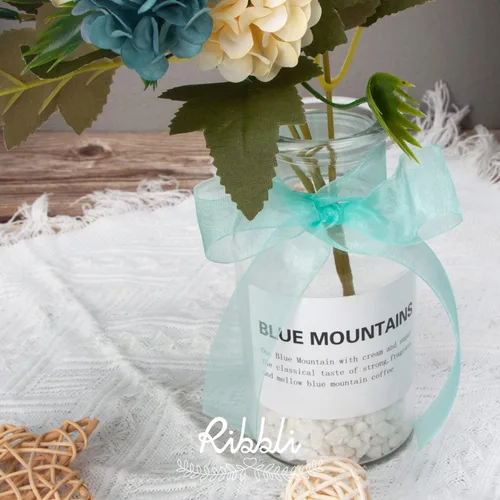 Miniatura 2 de Ribbli Cinta de organza azul aguamarina, 1 pulgada x 50 yardas, cinta transparente azul para envolver regalos, envoltura de galletas, decoración