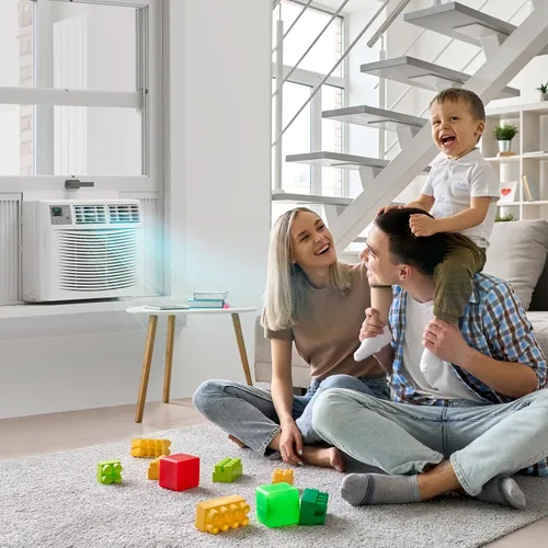 Miniatura 7 de ROVSUN Aire acondicionado inteligente de 14,000 BTU para ventanas con WiFi, ahorro de energía, con control remoto y aplicación, función