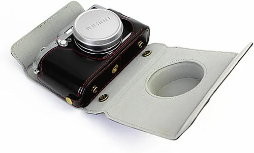 Miniatura 9 de Funda X100, hecha a mano de piel sintética para cámara de cuerpo completo para Fujifilm Fuji X100 X100S X100T versión de apertura inferior + correa