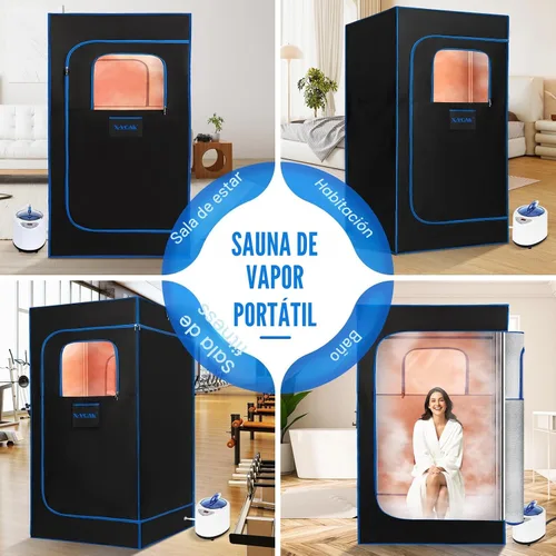 Miniatura 6 de X-Vcak Sauna para 2 personas, sauna portátil con 5 capas impermeables, tienda de campaña de sauna de vapor portátil con 2 vapores, 2 sillas