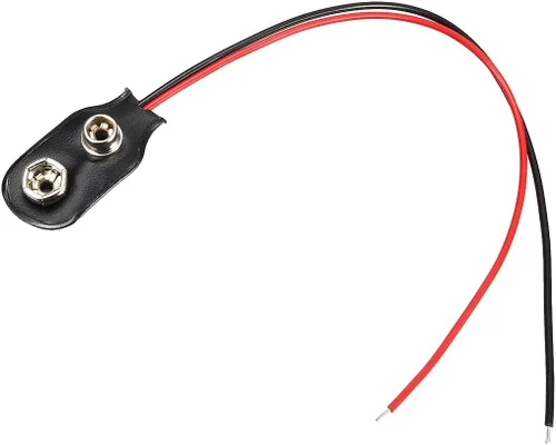 Miniatura 2 de uxcell 5pcs DC 9V Clip de batería Tipo I Conector de hebilla de piel sintética Alambre de plomo 5.7 in de longitud