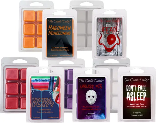 The Candle Daddy Paquete de 5 Películas de Terror de Halloween - 5 Ceras Derretidas Increíblemente Espeluznantes - 30 Cubos en Total - 10 Onzas en