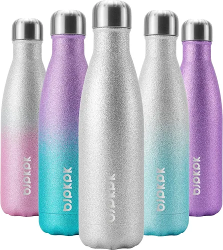 Miniatura 87 de BJPKPK Botella de Agua Aislada 17oz Botellas de Agua de Acero Inoxidable Apta para Lavavajillas Metal Térmica Mantiene Frío y Caliente, Gris Niebla