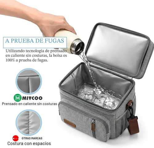 Miniatura 4 de MIYCOO - Lonchera para hombres y mujeres adultos con doble cubierta, a prueba de fugas, con aislamiento, suave, grande, hielera para el trabajo, 2